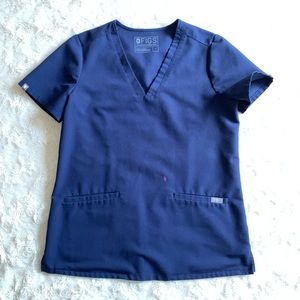 Figs - Casma Scrub Top - Small - Navy (bleach)